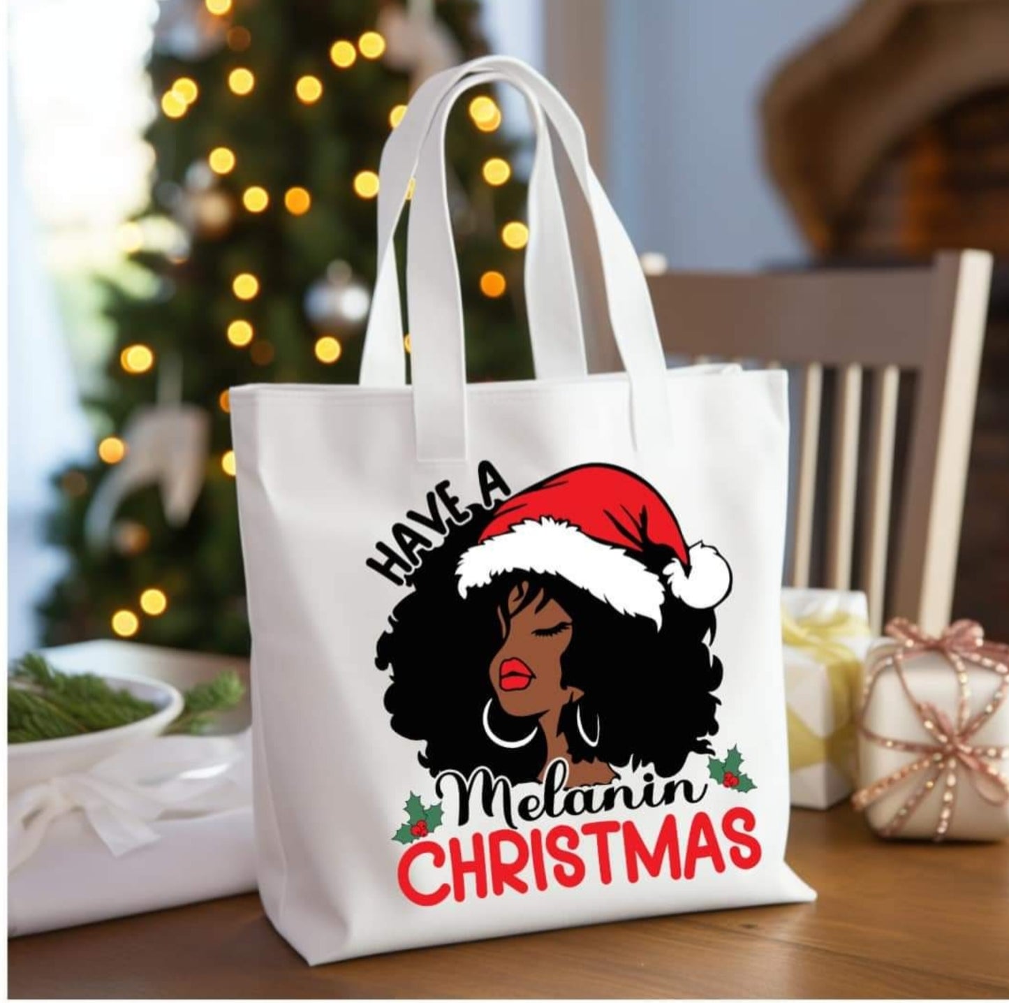 MELANIN CHRISTMAS(SHIRT AVAILABLE) (NOT A TOTEBAG)