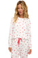 Fiery Red Heart Print Long Sleeve Pullover and Pants Set