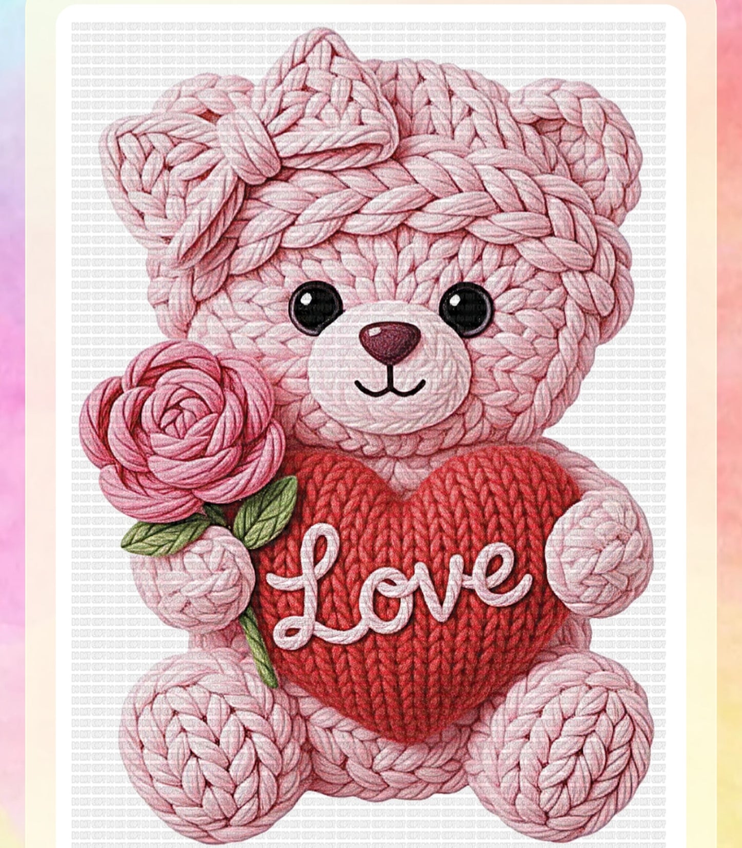 LOVE PINK TEDDY FAUX YARN