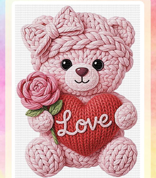 LOVE PINK TEDDY FAUX YARN