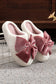 White Cute Bow Fuzzy Home Slippers