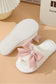 White Cute Bowknot Home Fluffy Slippers