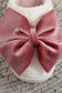 White Cute Bow Fuzzy Home Slippers